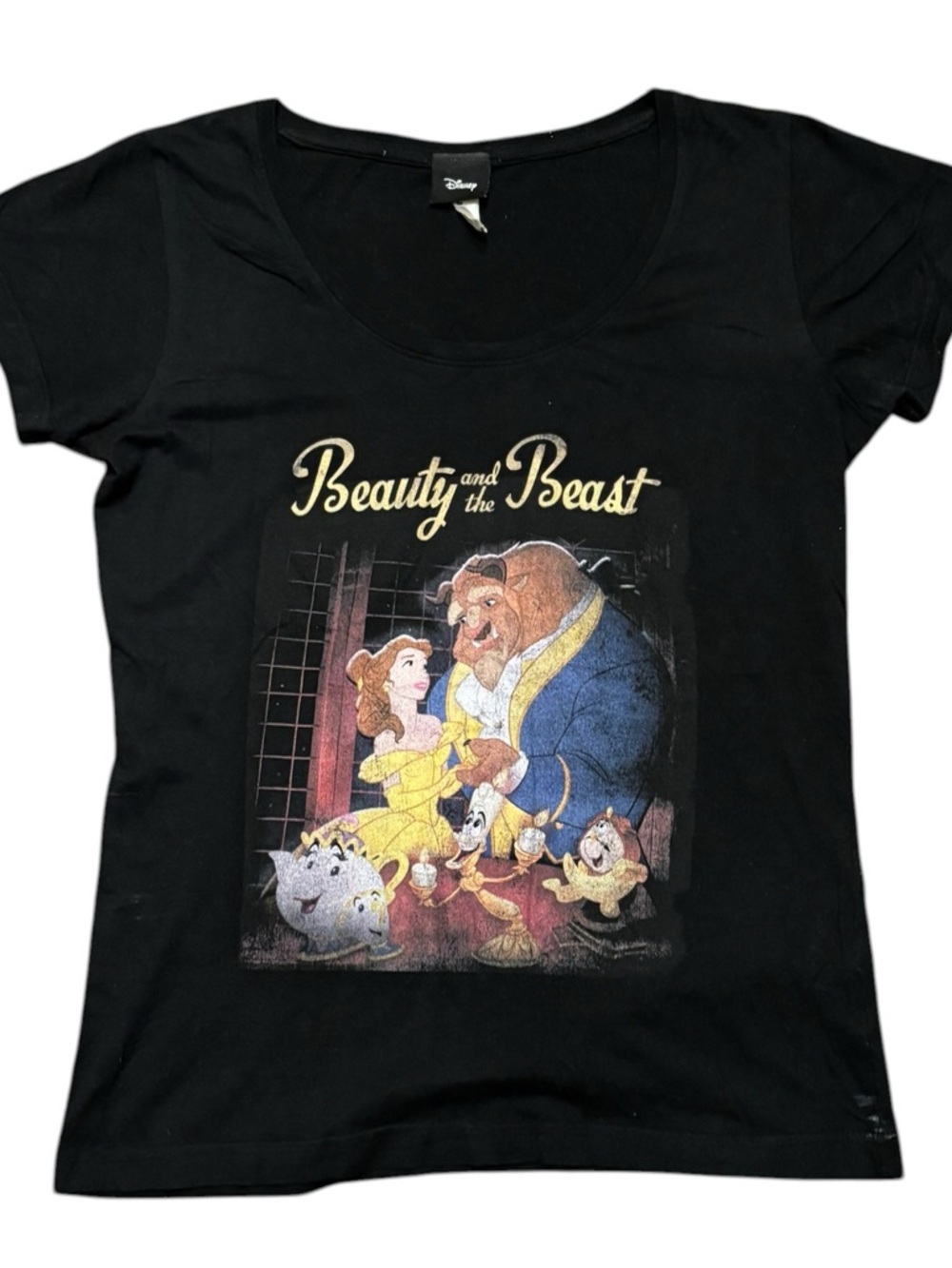 Disney Black Beauty and the Beast Couple Graphic Tee, 100% Cotton, Medium